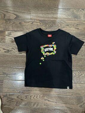Icecream Black Tee with Multicolor Candy Dot Logo